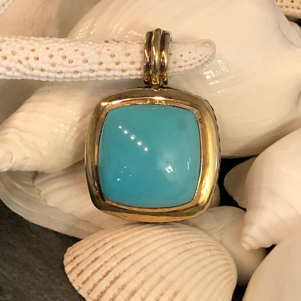 David Yurman large Albion turquoise pendant.